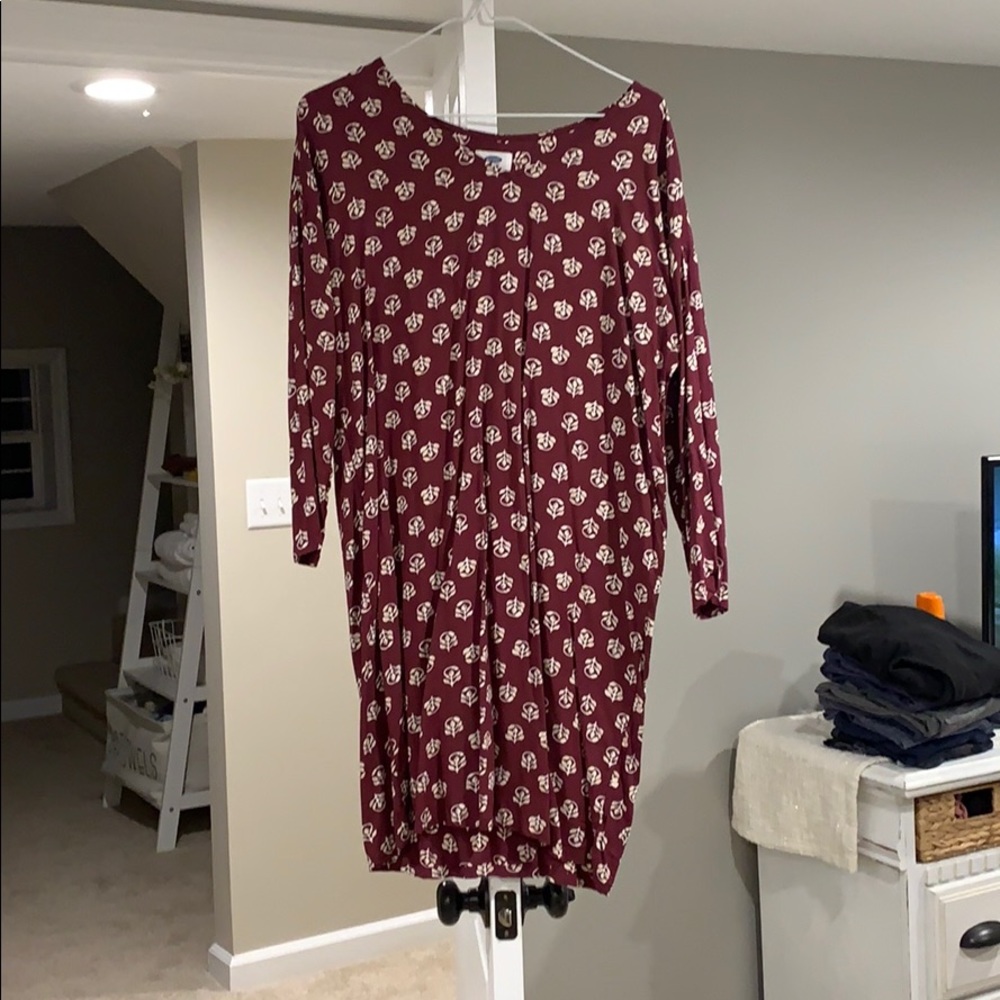 Maroon floral dress